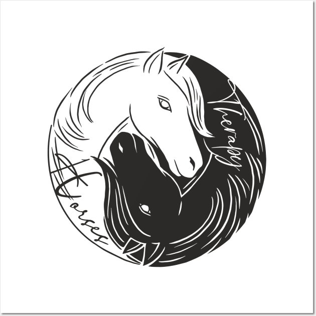 Yin Yang  horse therapy Wall Art by ArtRoute02